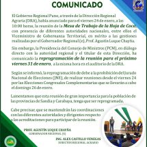 REPROGRAMAN PARA EL 31 DE ENERO REUNIÓN DE LA MESA TÉCNICA DE LA HOJA DE COCA CON AUTORIDADES NACIONALES