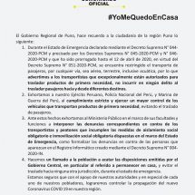 GOBIERNO REGIONAL PUNO RECUERDA A LA CIUDADANÍA DE LA REGIÓN PUNO