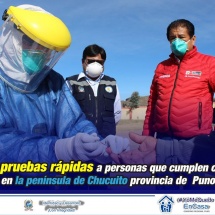 APLICAN PRUEBAS RÁPIDAS A PERSONAS QUE CUMPLIERON CUARENTENA EN KARINA-CHUCUITO, TRAS HABER SIDO TRASLADADOS DESDE TACNA