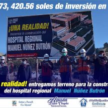 Nota de Prensa<br>SE ENTREGÓ TERRENO PARA CONSTRUCCIÓN DEL HOSPITAL “MANUEL NÚÑEZ BUTRÓN” A LA EMPRESA CONTRATISTA