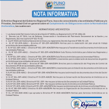 <b>Nota Informativa</b><br>Archivo Regional