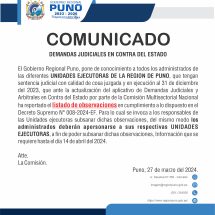 Comunicado<hr>Sentencias Judiciales